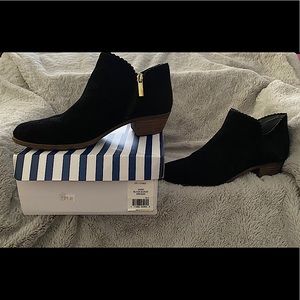 Crown & ivy black suade booties